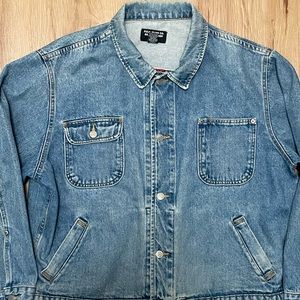 vintage polo jeans ralph lauren big flag denim jacket
